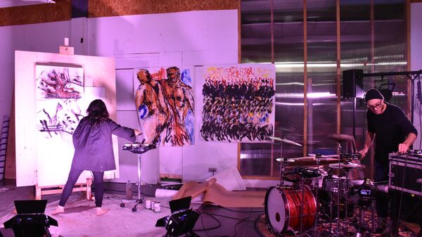 Alexis Toussaint & Reyna – Filage de la performance de Reyna et Alexis Toussaint pour leur retour de résidence, Bel Ordinaire 29 octobre 2025 © BO