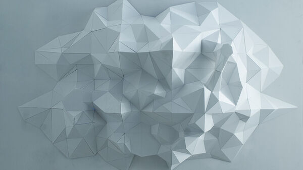 Béranger Laymond – Reliefs, 2015, carton-plume, 140 x 80 x 35cm © B.Laymond