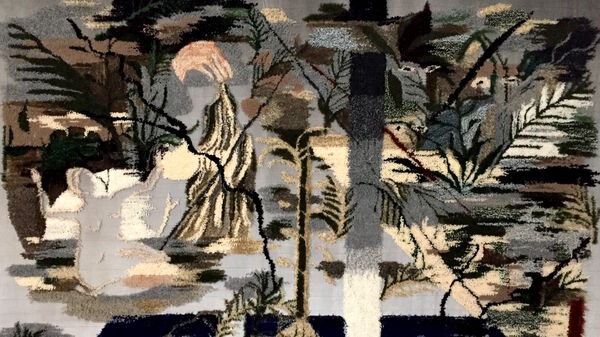 Élise Peroi – Tapis tufté, 2018, laine, coton, polyester, lurex, 240 x 500 cm © Élise Peroi