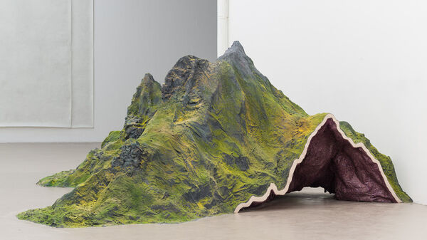 Fabrice Croux – 3 - Qui es-tu grande montagne, 2015, matériaux divers, 400X250X75 - Vue de l’exposition Rendez-vous, IAC villeurbanne. © Blaise Adilon
